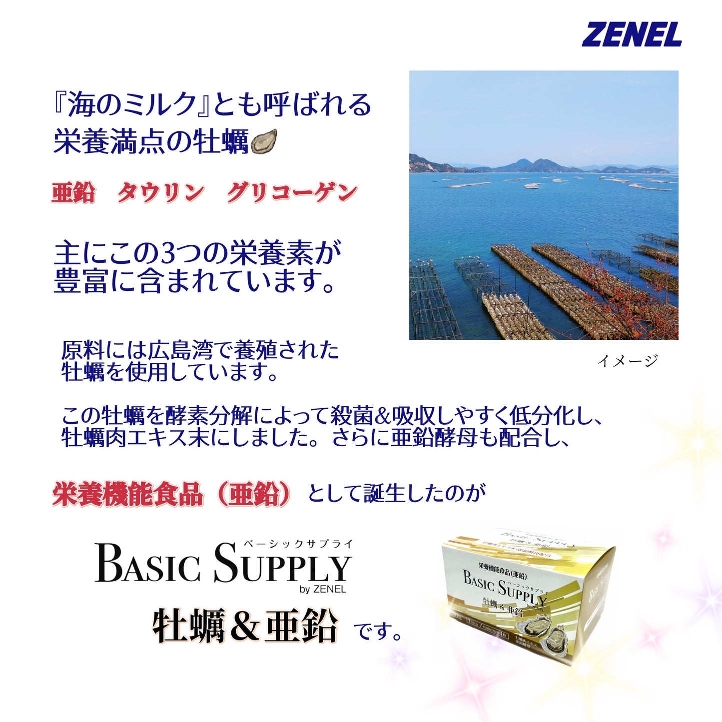 BASIC SUPPLY 牡蠣&亜鉛（6包）　限定お試し特価＆送料無料